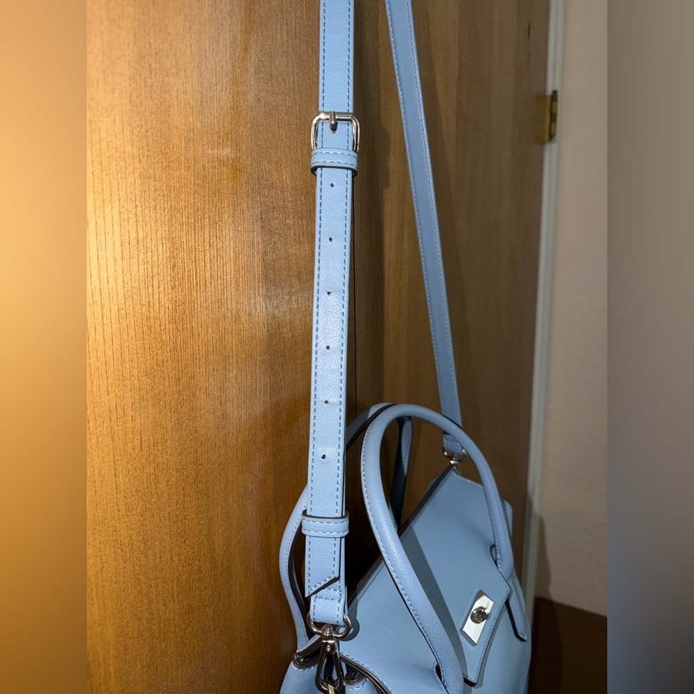 Nine West Light Blue Structured Top Handle Crossbody - Picture 11 of 14